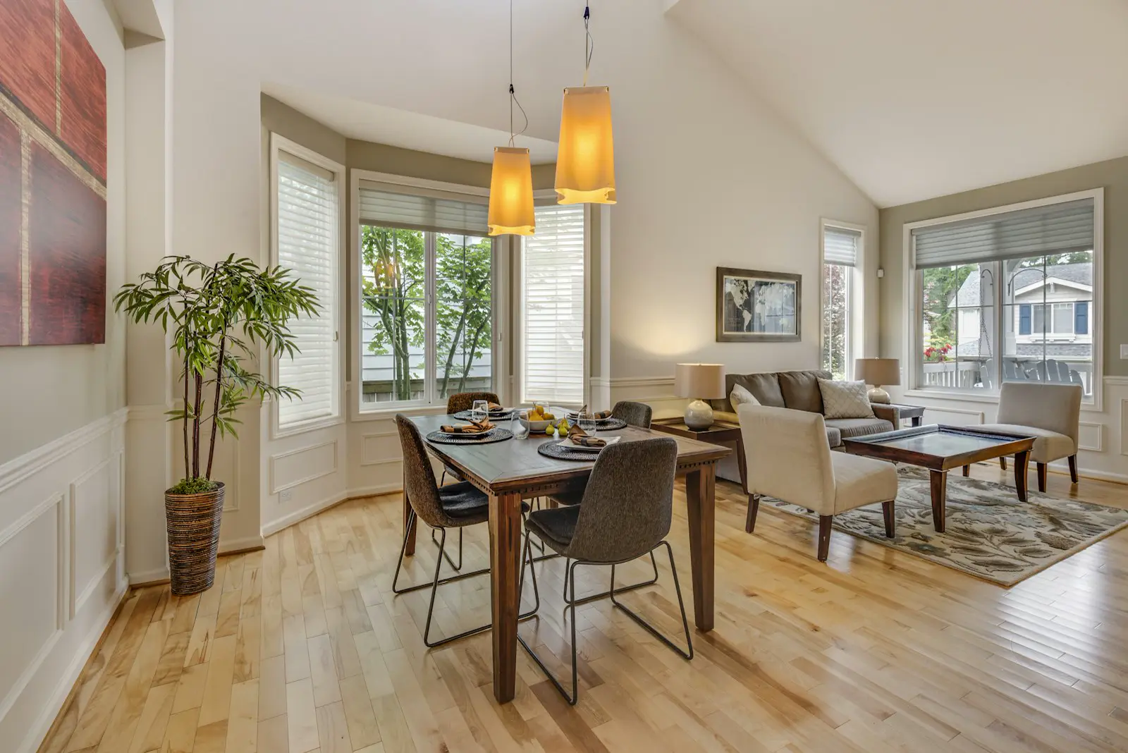 Timber-look vinyl plank flooring in an interior